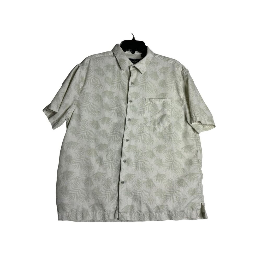 Nat Nast Short Sleeve Floral Hawaiian Button Up Shirt Mens Large Silk Blend